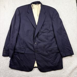 Paul Stuart Blazer Mens 42L Blue Wool Coat Pinstripe Suit Jacket Lined